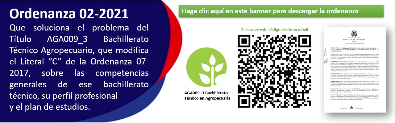 Ordenanza 02-2021 que soluciona problema plan de estudios título AGA009_3 BT en Agropecuaria