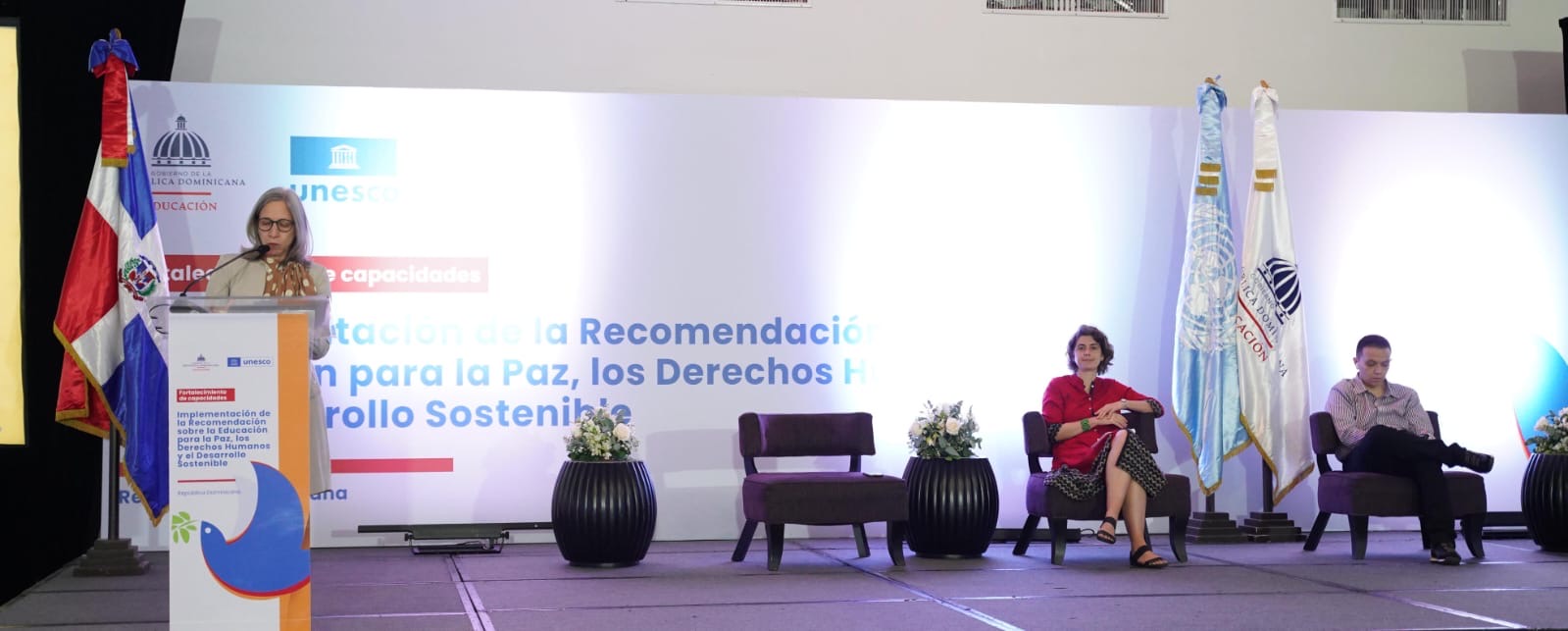  imagen Ancell Scheker dando una charla. 