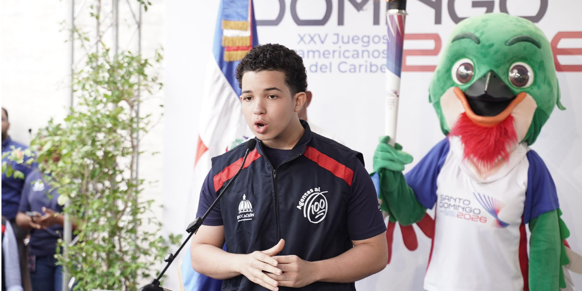  imagen antorcha de los XXV Juegos Centroamericanos y del Caribe Santo Domingo 2026 en la sede&nbsp; 