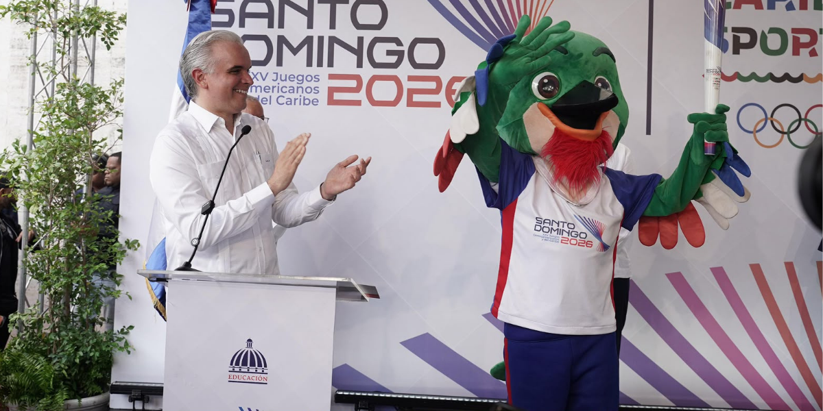  imagen antorcha de los XXV Juegos Centroamericanos y del Caribe Santo Domingo 2026 en la sede&nbsp; 